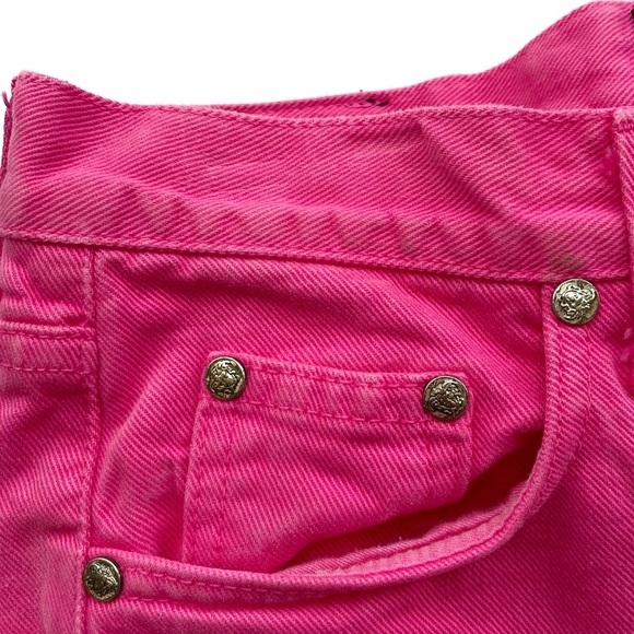 Vintage Versace Jeans Couture Bubblegum Pink High Waisted Jeans Womens Size 34 - Picture 7 of 11